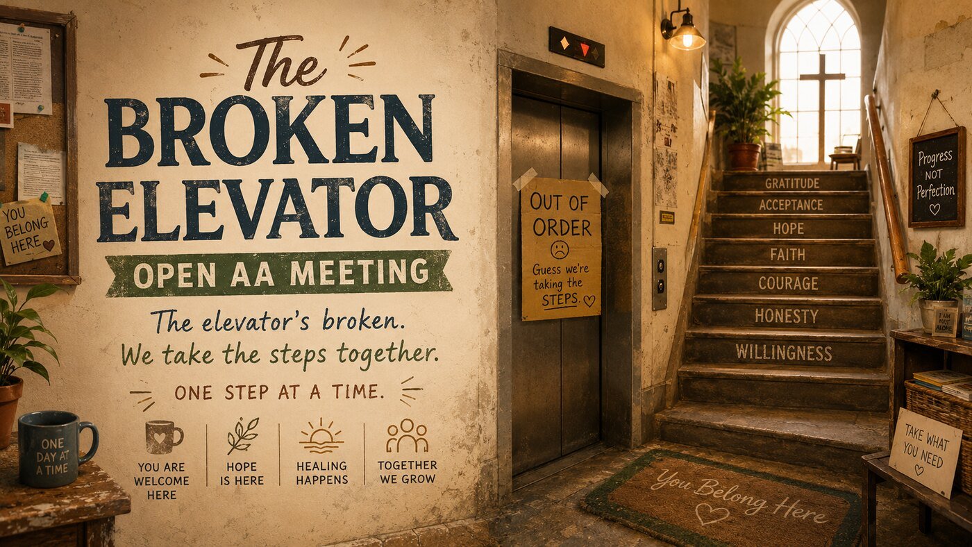 The Broken Elevator open AA meeting